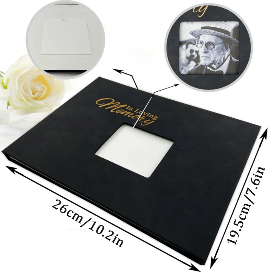 Funeral guest book memory album funeral sign-in black guest signature book life anniversary celebration Day of the Dead gifts
