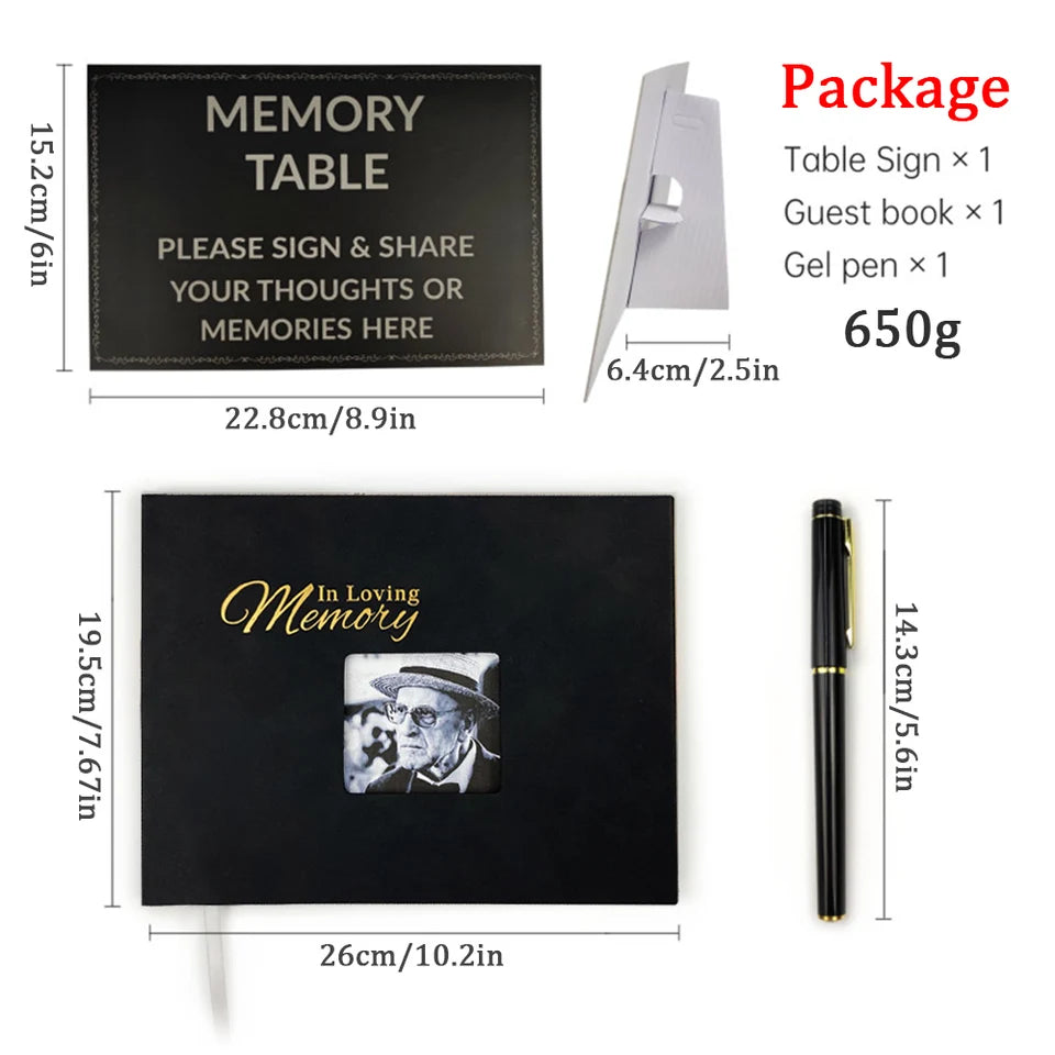 Funeral guest book memory album funeral sign-in black guest signature book life anniversary celebration Day of the Dead gifts