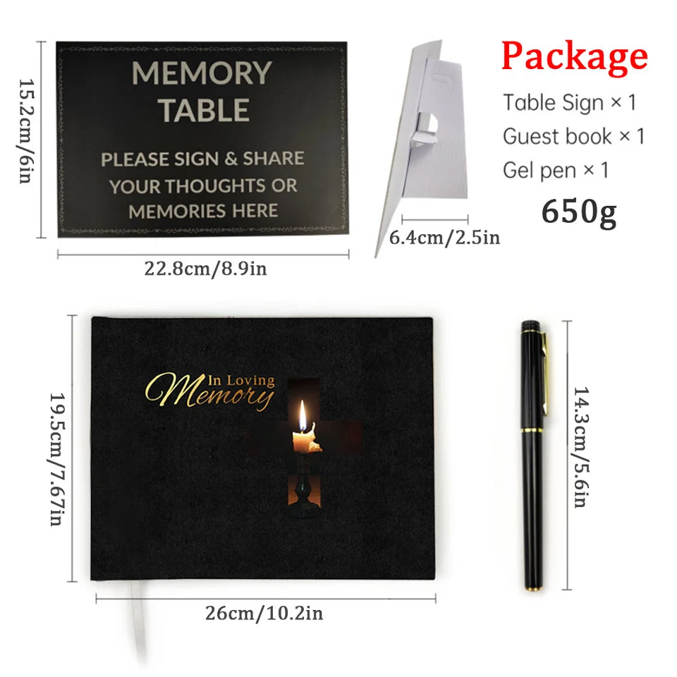 Funeral guest book memory album funeral sign-in black guest signature book life anniversary celebration Day of the Dead gifts