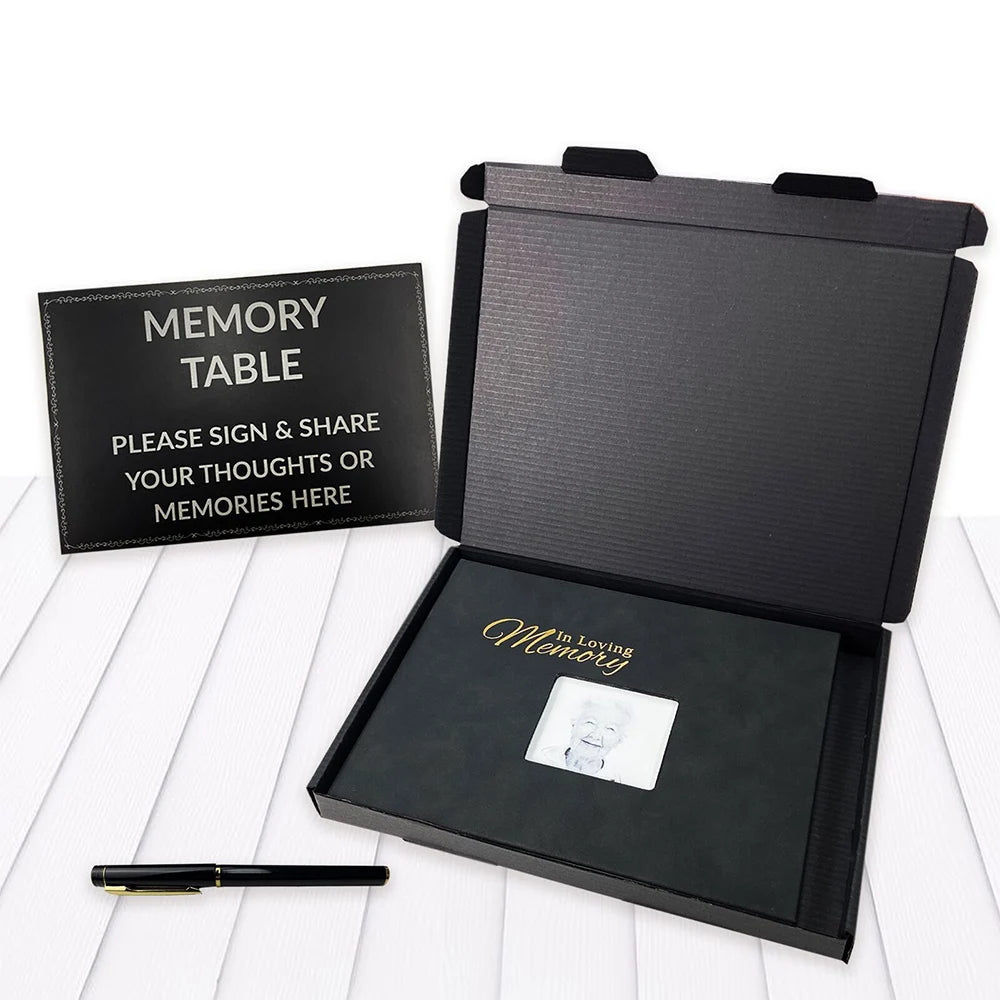 Funeral guest book memory album funeral sign-in black guest signature book life anniversary celebration Day of the Dead gifts