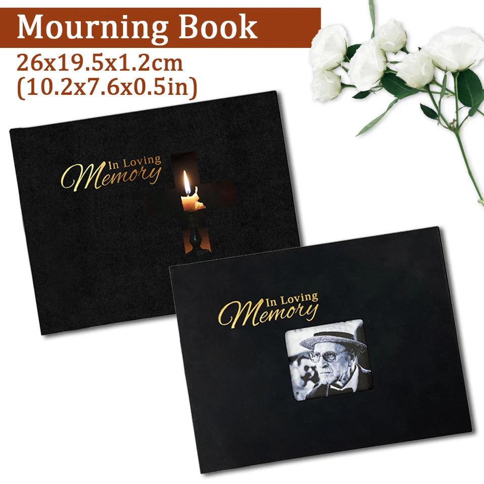 Funeral guest book memory album funeral sign-in black guest signature book life anniversary celebration Day of the Dead gifts