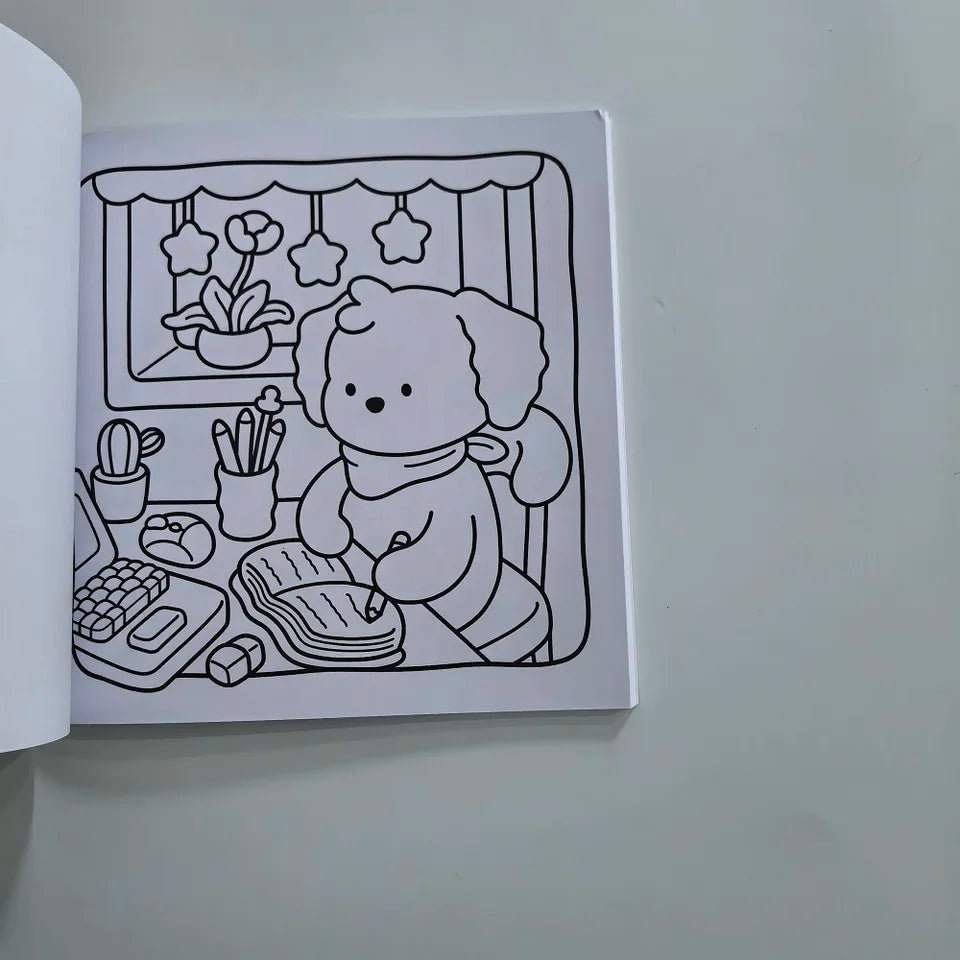 Cute Animal Stress Relief Coloring Book - Calm Days Drawing Perfect Gift for Birthday Christmas Party