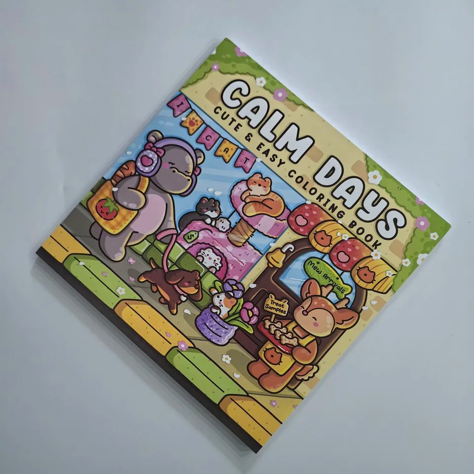 Cute Animal Stress Relief Coloring Book - Calm Days Drawing Perfect Gift for Birthday Christmas Party